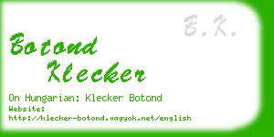 botond klecker business card